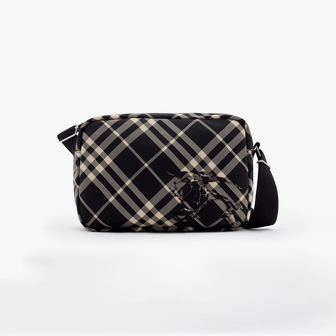 burberry ekd check fabric crossbody bag